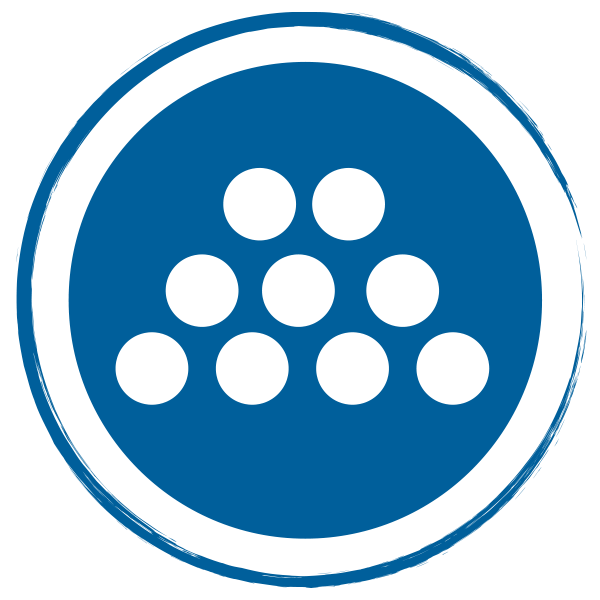 blue circle with stacked circles