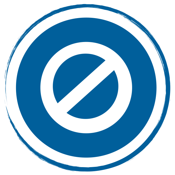 blue crossed out sign