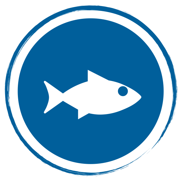 blue circle with fish