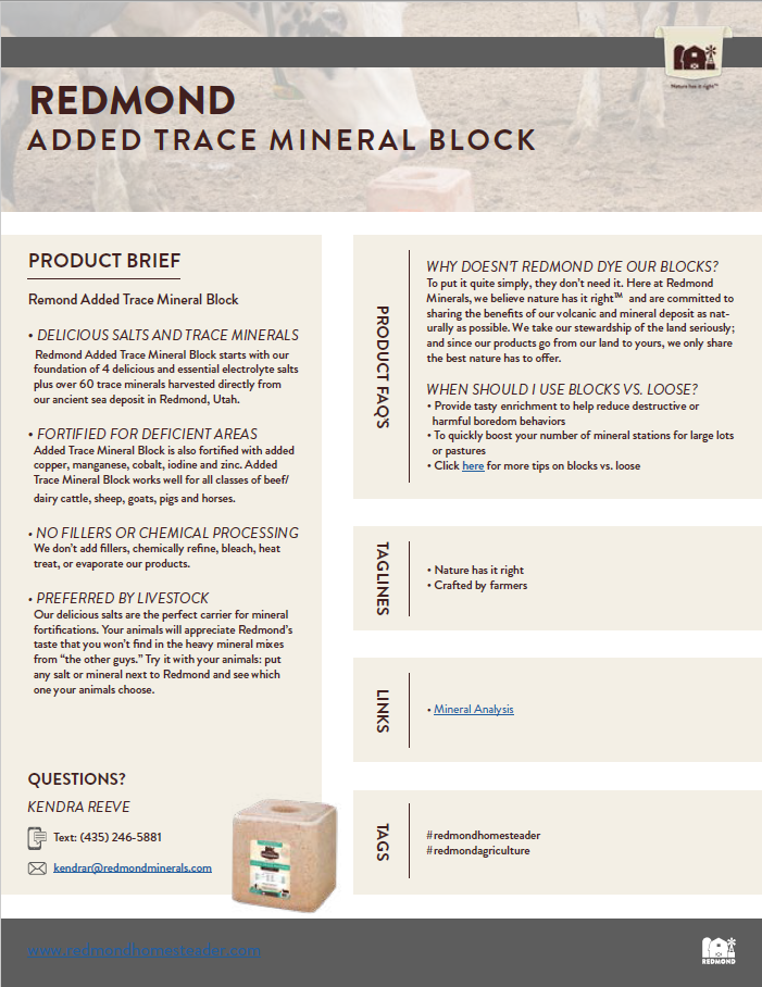 Added Trace Mineral Block