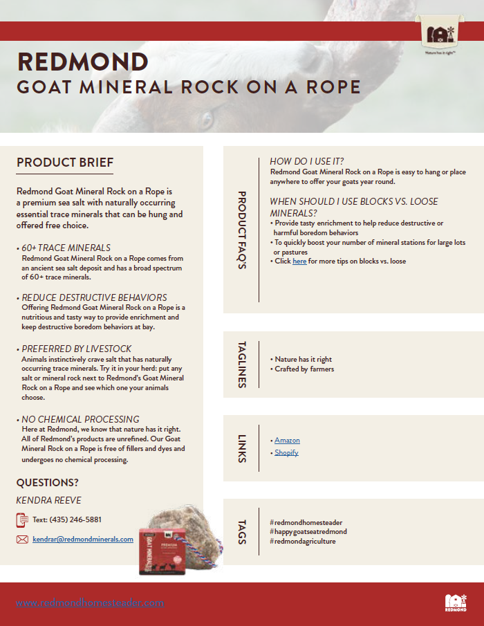 Goat Mineral Rock on a Rope