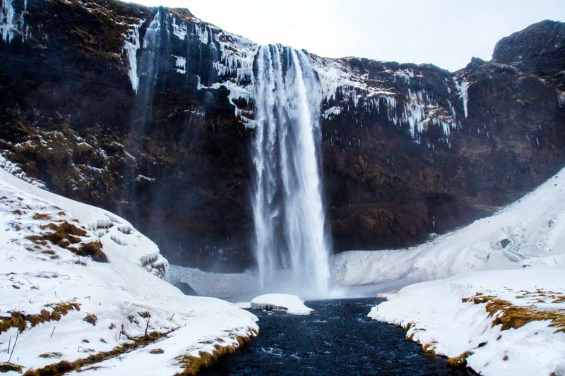 snowy waterfall