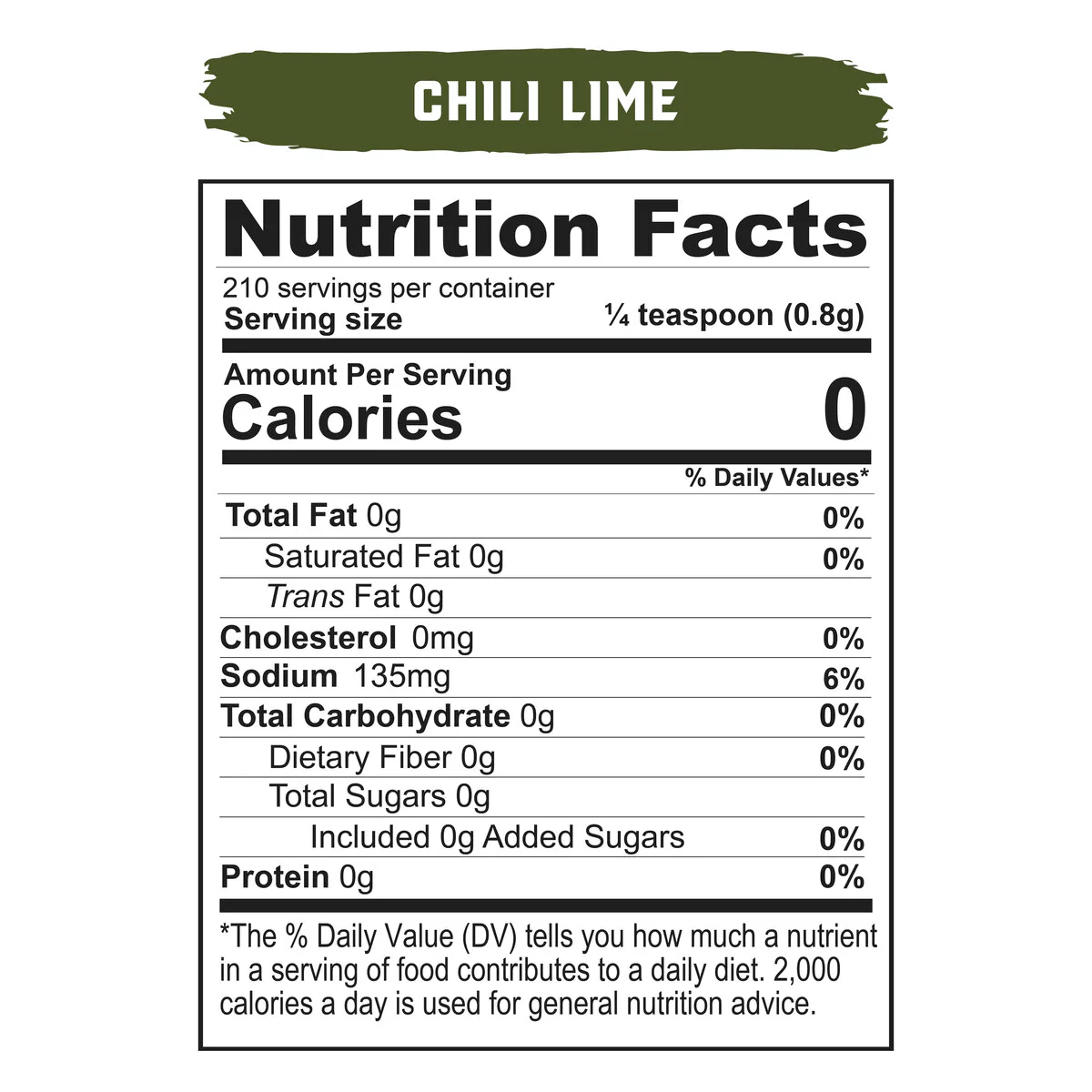 Real Salt chili lime nutrition facts.