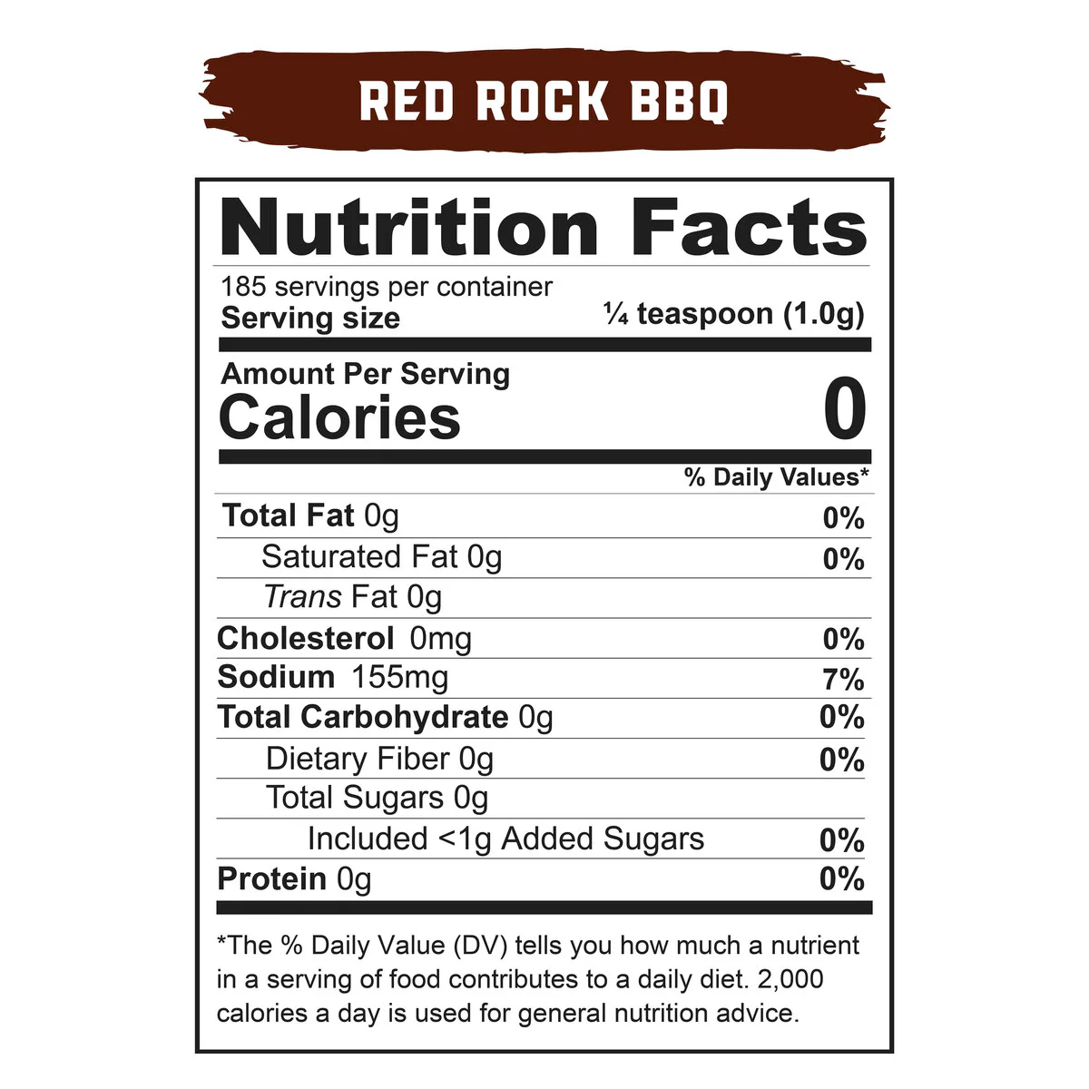 Redmond Real Salt Red Rock BBQ nutrition facts.