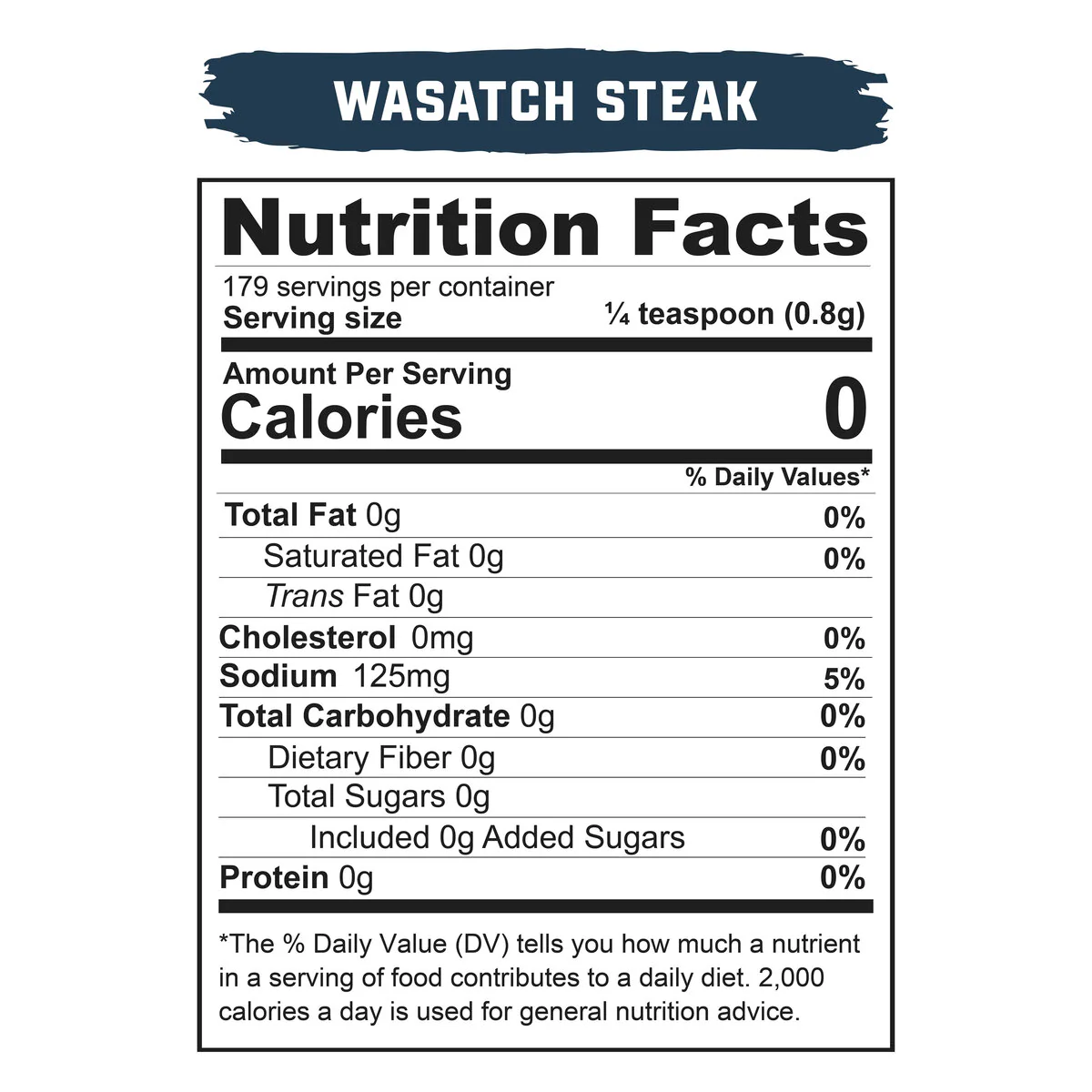 Real Salt Wasatch Steak nutrition facts.