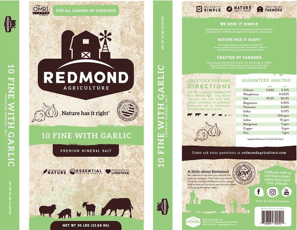 Redmond 10 Fine with Garlic Premium Mineral Salt
